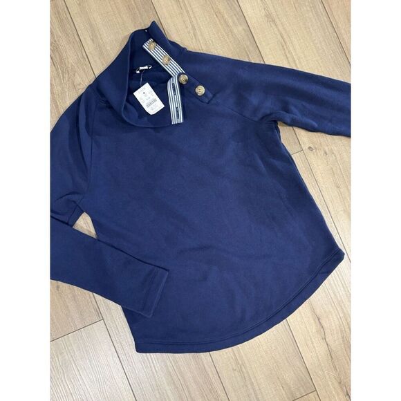 J. CREW Factory Women’s Blue Wide Button Collar Blouse NWT XS Extra Small Soft - Picture 8 of 14